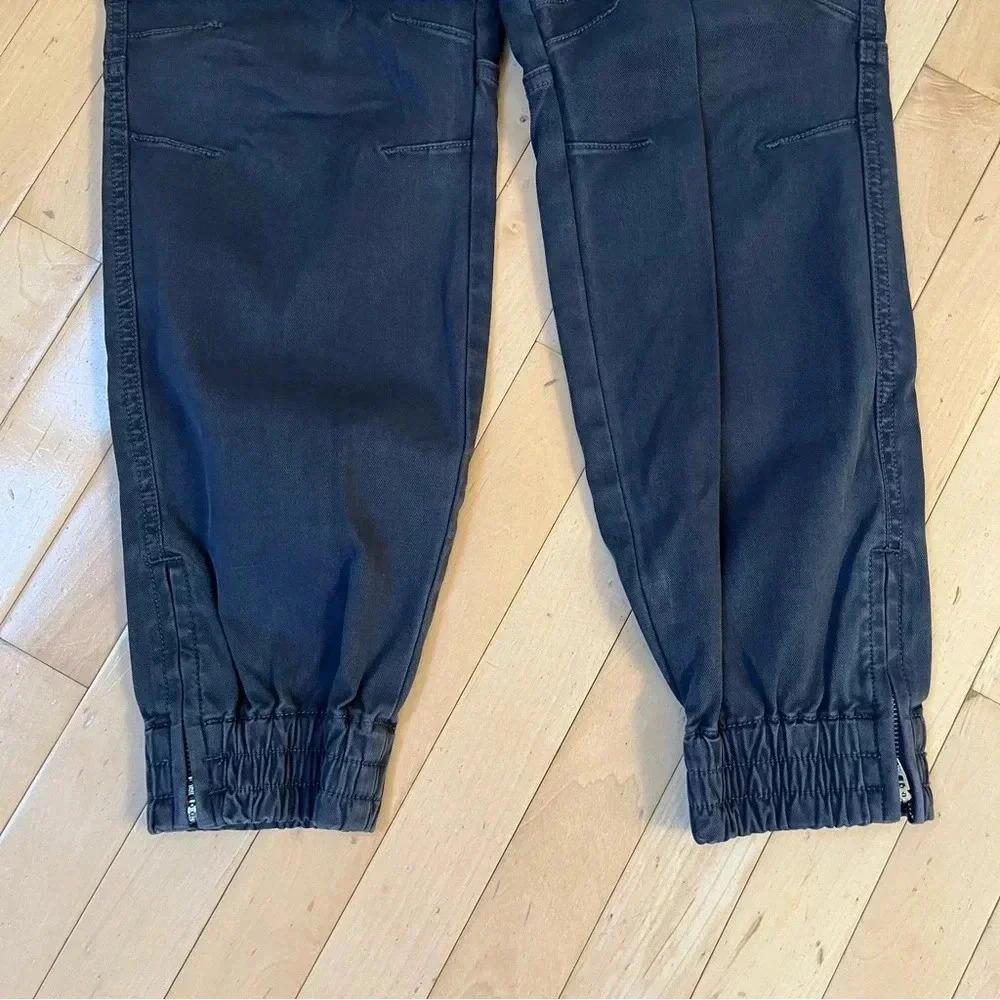 Spanx Cargo Jogger Women's Size Large Washed Black Twill Ankle Zip Pants NWT - Picture 4 of 12